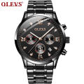 Top marque de luxe OLEVS hommes montre-bracelet d&#39;affaires résistant à l&#39;eau montre en alliage de quartz en acier ceinture chronographe montre hommes